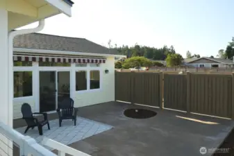 the back patio which you access from the second bonus room