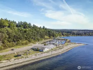 A photo of the community boat launch and private beach