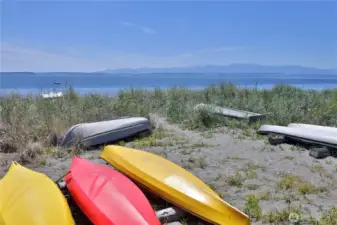kayak storage at private beach