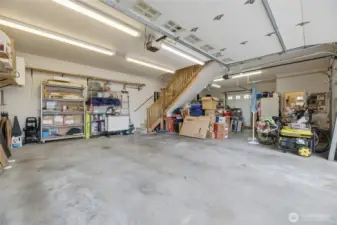 Garage with extra shop space