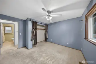 Guest bedroom 2, upstairs with adjoining bathroom.  Large spacious closet