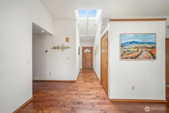 Looking back towards the entry, bathed in natural light from yet another skylight.