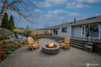 S'mores anyone?  Firepit and chairs virtually staged.