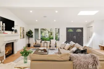 Light-filled living space with vaulted ceilings and open layout