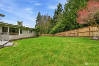 Expansive, level backyard with endless potential