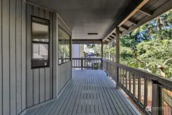 The covered deck extends your outdoor living.