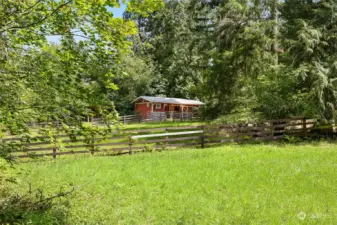 Paddocks and horse stalls