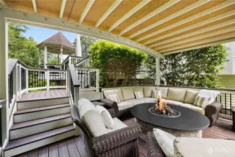 Lower covered deck / fire pit