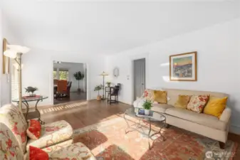 Elegant living room with hardwood floors
