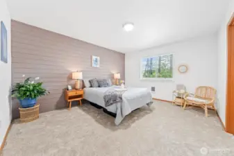 Primary room with shiplap