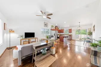 Walking in the front door to your open concept living area.