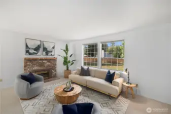 There is a gas (propane) fireplace located in the living room, and the carpets have recently been professionally shampooed, ensuring a clean and fresh environment.