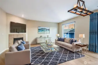 Virtually staged living room