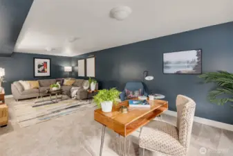 The lower level family room.