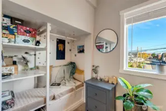 Bedroom #4 closet converted to reading nook.