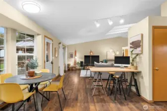 A large pantry right off the kitchen keeps everything organized and within easy reach.