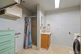 Shop Bathroom with laundry