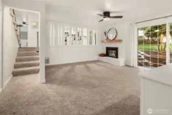 gas fireplace in family room