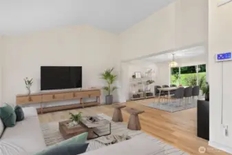 Graceful, vaulted ceilings in the living room