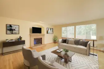 Spacious and open concept living room (virtually staged)