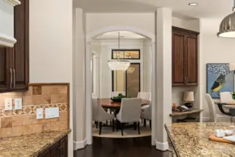 View to the dining room.