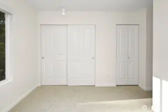 ample closet space in 2nd bedroom
