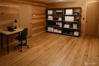 Virtually staged as office.