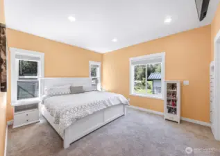 Primary bedroom #1 is very large and bright