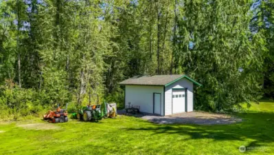 In the back of the property there is a large detached garage that could be used as a shop or for vehicles