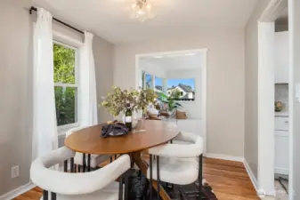 Dining space between living and bonus room