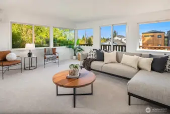Truly a special space with lots of options. Doors lead you out to the dining deck