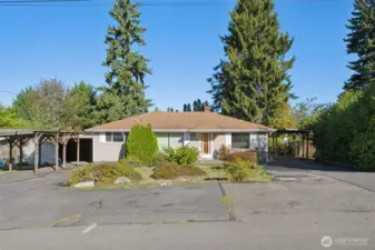 Driveways on both sides of the house
