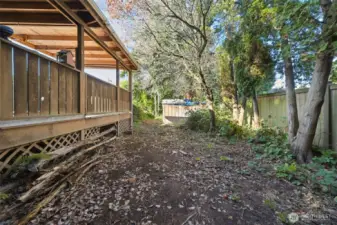 Cement slab with shed
