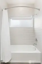 Large soaking tub is great for spa-like experiences!