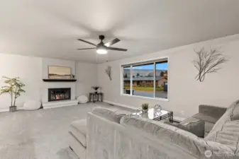 Wood burning fireplace.  (wood in back will stay!)