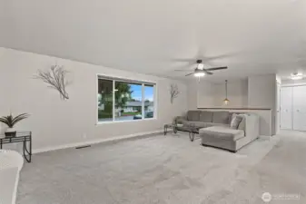 Spacious feel, yet together.