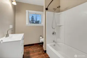 bathroom with new vanity