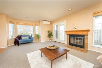 French doors in living room to outdoor patio