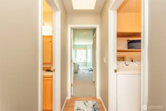 Main bath and utility room off hallway