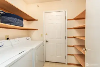 Utility room with shelves for storage