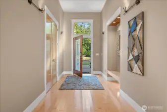 Entrance has office with French Doors on your right and hallway on the left to additional rooms