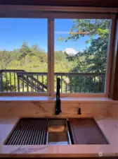 Beautiful new large sink w/ Awesome views of the backyard and Mt Rainier