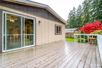 Sliding glass door to family room.