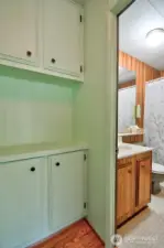 Linens and storage space off main bath.