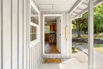 Inviting entry with walkway from garage. Welcome!