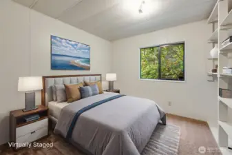 The second bedroom is shown here with virtual staging.