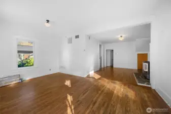 Walking into the living room from the front door.