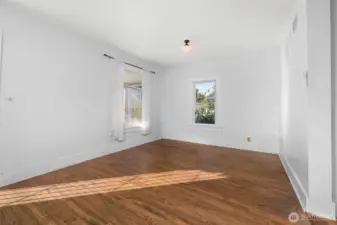 Lots of natural light in the living room space.