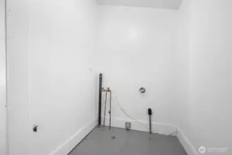 Utility room on the back porch.