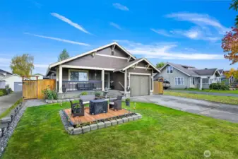 Level easy maintenance front yard